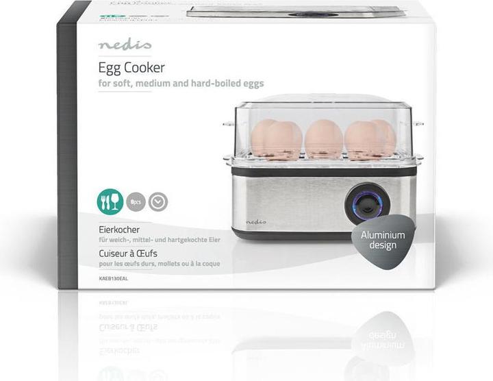 Actual product image Nedis KAEB130EAL - Vařič na Vejce | 8 ks | 3 fáze | miska | 500 Wattů (EU plug)