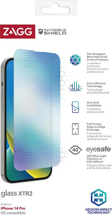 Actual product image Zagg Glass XTR2 (1 Piece, Apple iPhone 14 Pro)