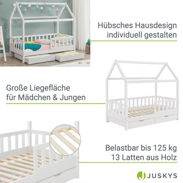 Immagine prodotto Juskys Lettino Marli con rete e rete a doghe (80 x 160 cm)