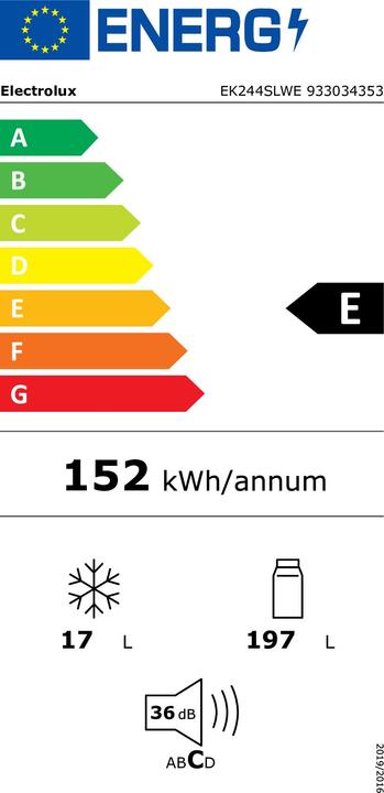 Energy Label Electrolux EK244SLWE (214 l)
