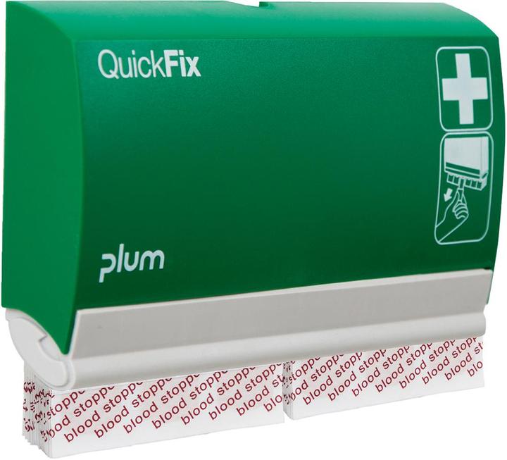 Plum Pflasterspender QuickFix, mit 2x45 Blood Stopper Pflaster, grün/weiss (1 x)