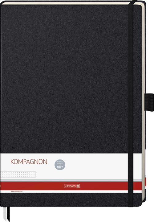 Image du produit Carnet de notes KOMPAGNON A4 trame pointillée, noir couverture rigide 192 pages (A4, Pointillés, Couverture rigide)