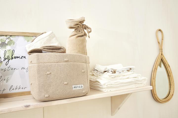 Produktbild Meyco Wickeltichkörbchen small Mini Knots sand