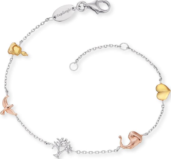 Engelsrufer Bracciale Albero della Vita Tricolore (18 cm, Argento 925 rodiato)