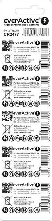 Produktbild Everactive High Performance Batterie (5 Stk., CR2477, 800 mAh)