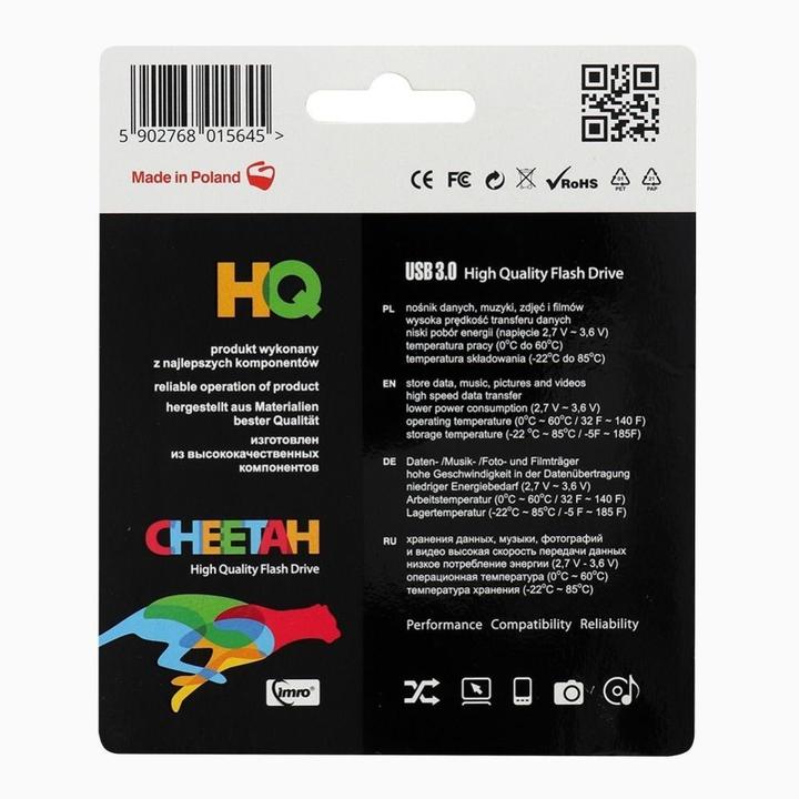 Actual product image IMRO USB 3.0 CHEETAH / 128GB USB flash drive Chrome, Silver (128 GB, USB-A)