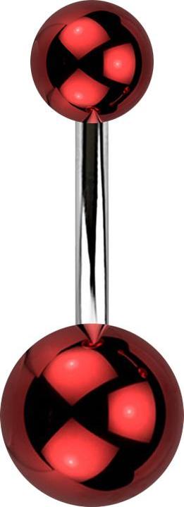 Immagine prodotto Star Piercing Banana argento con due sfere rivestite di vetro rosso (Acrilico, senza ottone, Acciaio chirurgico 316L)