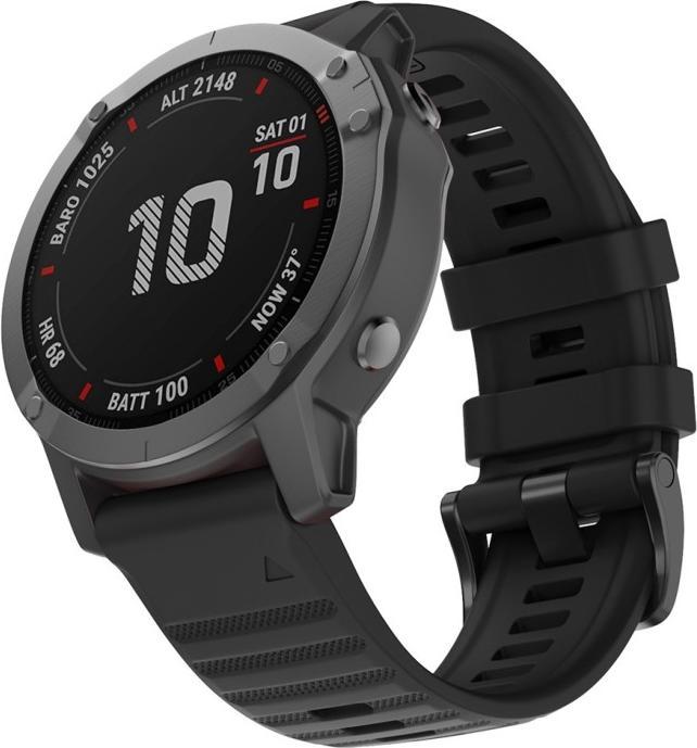 Immagine prodotto No Name Cinturino in silicone per Garmin Fenix 7X / 6X 26 mm nero (Silicone + metallo)