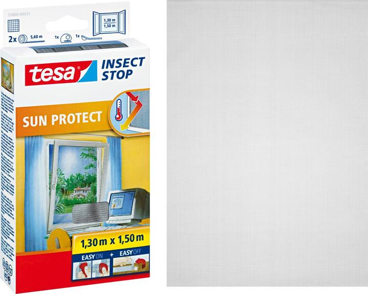 Actual product image tesa Insect screen COMFORT for windows, with Velcro tape, self-adhesive, without drilling (130 x 150 cm)