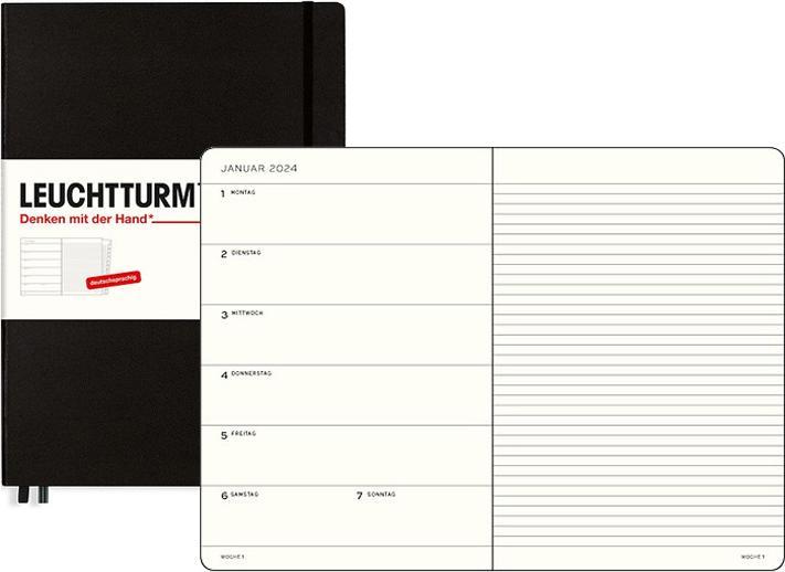 Immagine prodotto Agenda e taccuino settimanale Medium A5 nero 2025 (Tedesco)