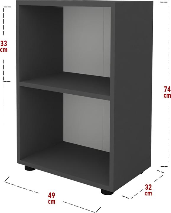 Image du produit VCM Bureau en bois Étagère à livres Étagère à dossiers Étagère à classeurs Étagère à livres Ulas 2f (49 x 32 x 74 cm)