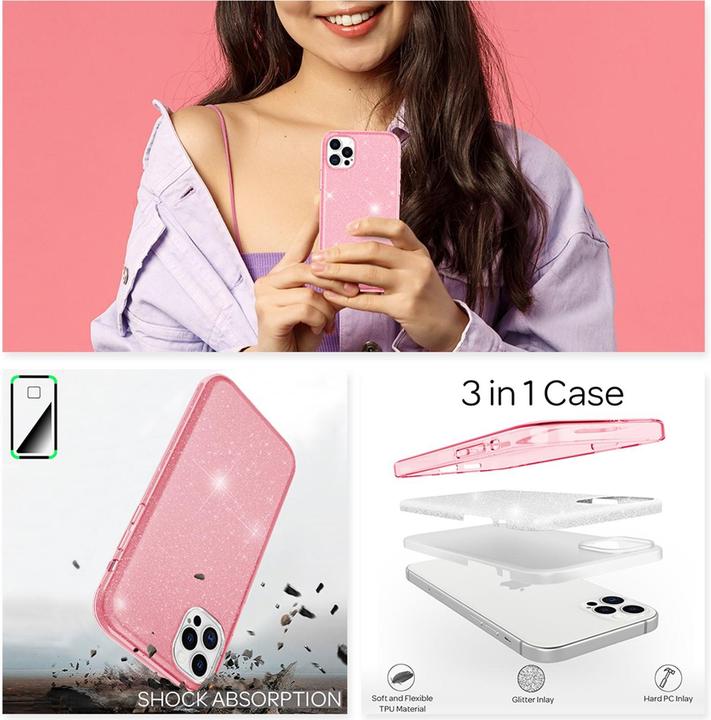 Immagine prodotto Nalia Custodia per cellulare Glitter (Apple iPhone 12 Pro Max)