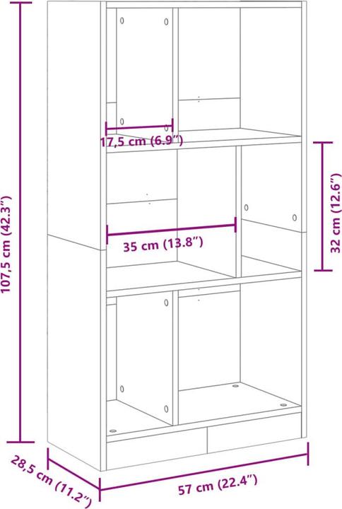 Actual product image VidaXL Lavrenti (57 x 28.5 x 141 cm)