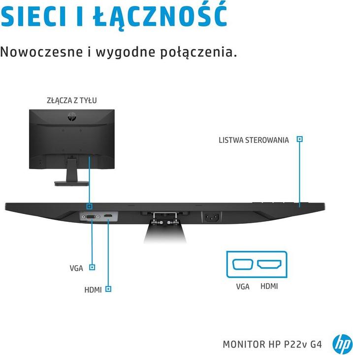 Actual product image HP P22v G4 P-Series (1920 x 1080 pixels, 22")