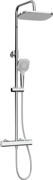 Emke Système de Douche avec Thermostat, Ensemble de colonne de Douche+Douche de tête et Douchette, Chrome
