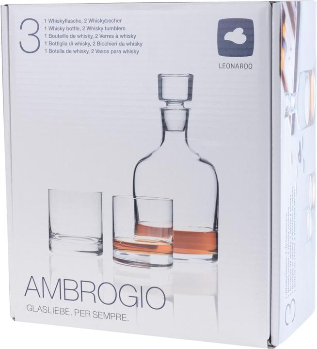 Actual product image Leonardo Ambrogio whisky decanter and set of 3 glasses (1.50 l)