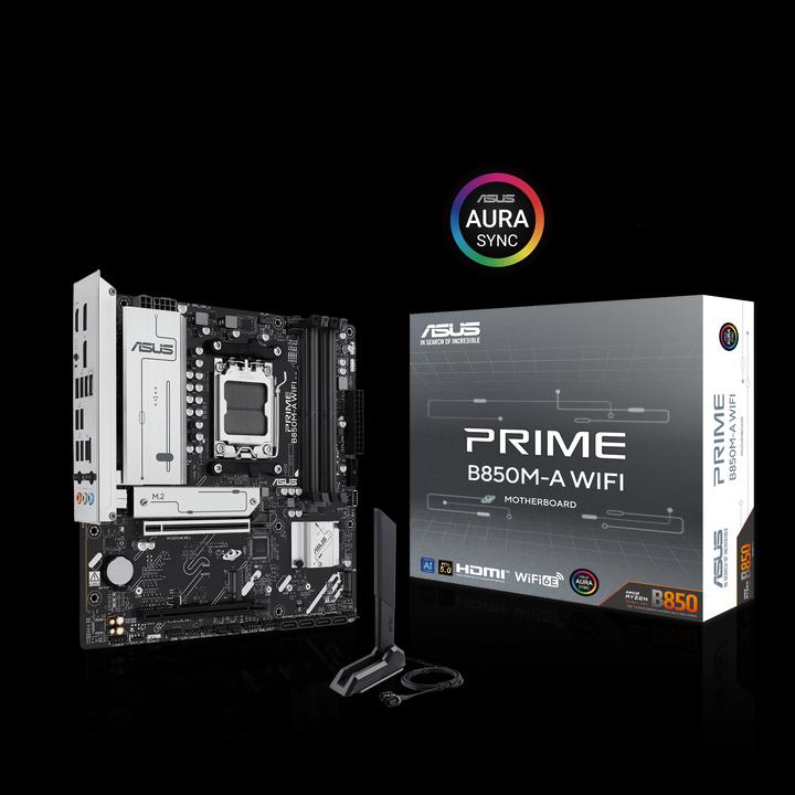 Produktbild ASUS MB PRIME B850M-A WIFI (AM5, AMD B850, mATX)