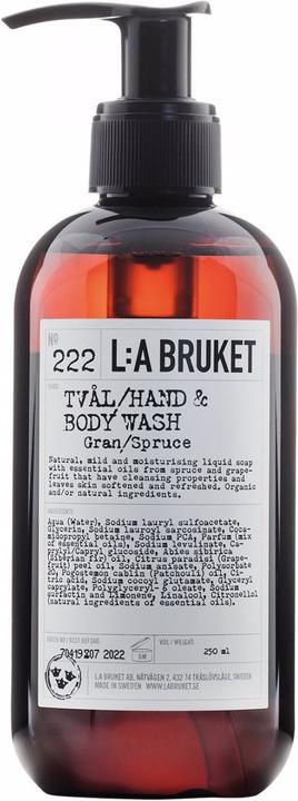 Produktbild L:A Bruket No.222 Hand & Body Wash Spruce - Flüssigseife Fichtennadeln (Handpeeling, 1000 ml)