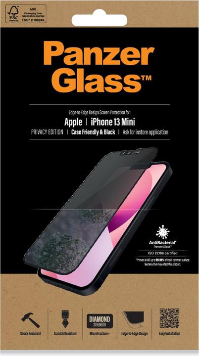 Image du produit PanzerGlass Vie privée (1 pièce(s), Apple iPhone 13 mini)