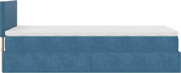 Produktbild VidaXL Ottoman-Bett mit Matratze Dunkelblau 90x200 cm Samt (90 x 200 cm)