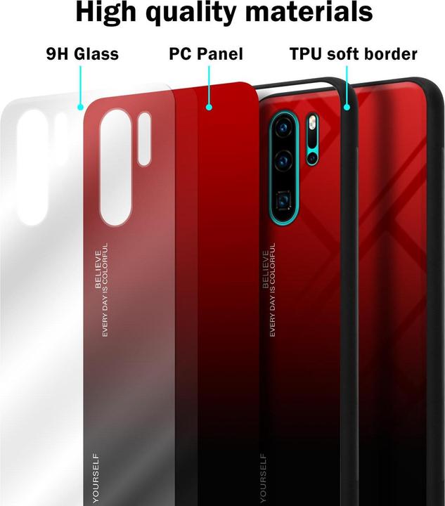 Produktbild Cadorabo TPU 2 Farben Glas Cover (Huawei P30 Pro)