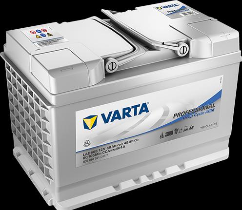 Actual product image Varta LAD60B Professional DC AGM 60AH Battery 830 060 051 (12 V, 60 Ah, 464 A)
