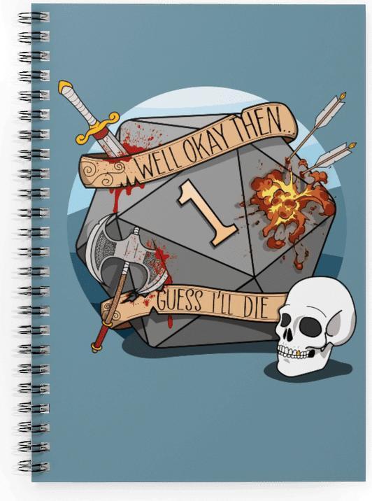 Produktbild Glass Staff Notizbuch Guess I'll Die Grau (Liniert, Harter Einband)