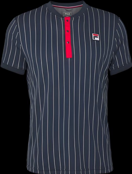 FILA T-Shirt Stripes Button Peacoat Blue Man (XXL)