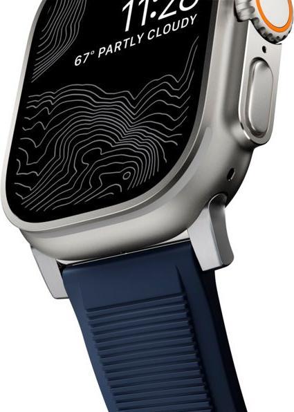 Actual product image Nomad Rugged Strap Atlantic Blue Connector Silver 42/44/45/49mm (45 mm, 44 mm, 42 mm, 49 mm, Tyres)