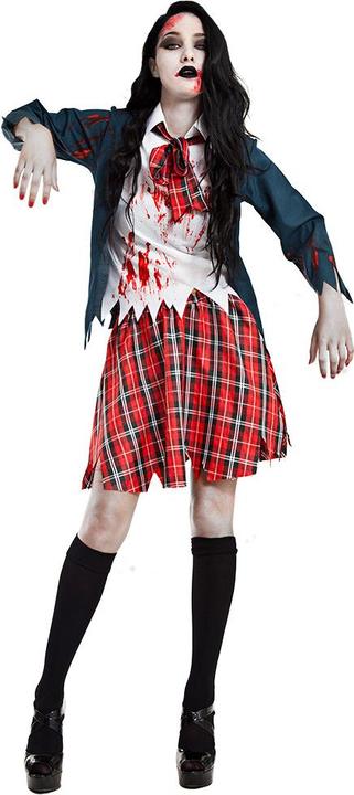 Immagine prodotto Boland Costume da scolaretta zombie: giacca con camicia e cravatta, gonna (M/L)