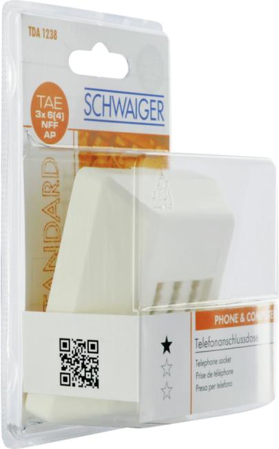 Produktbild Schwaiger Telefondose TAE 3x 6 NFF Aufputz weiss