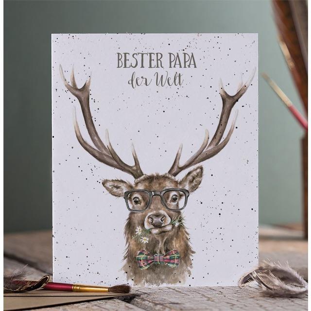 Produktbild Wrendale Design Vatertagskarte - Hirsch BESTER PAPA DER WELT Wrendale Designs (1 Stk.)
