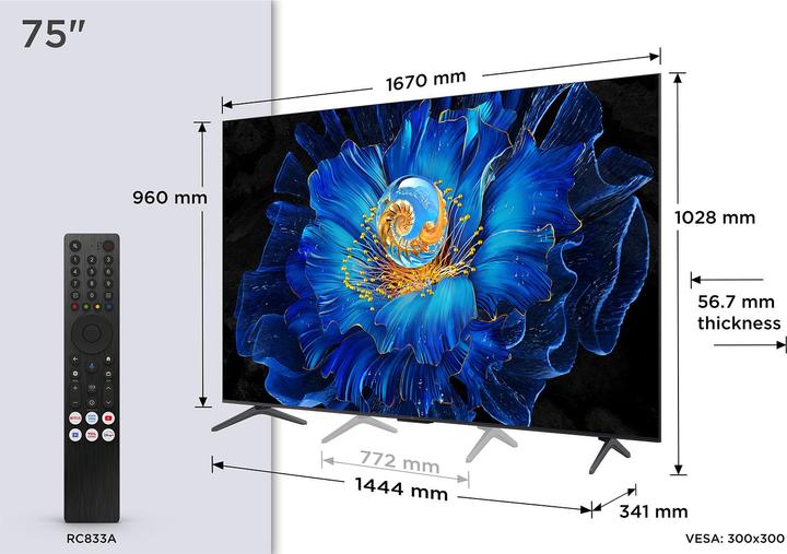 Actual product image TCL 75C6KS (75", Mini-LED, 4K, 2025)