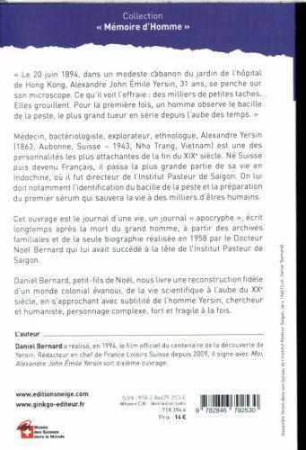 Immagine prodotto Moi, Alexandre John Emile Yersin : journal apocryphe (Francese, Bernard Daniel, 2015)