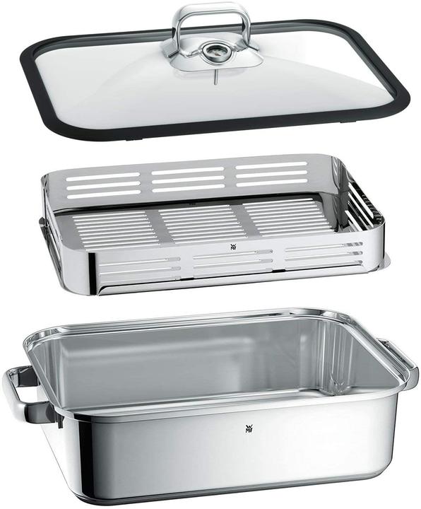 Produktbild WMF Dampfgarer Bräter 6,5l Glasdeckel Garblech Vitalis Aroma Edelstahl Induktion