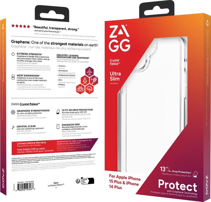 Image du produit Zagg Cases Crystal Palace (Apple iPhone 14 Plus, Apple iPhone 15 Plus)