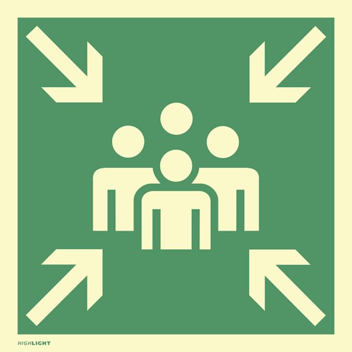 Actual product image HP Autozubehör Escape sign BGV A8 L148xW148 mm Collection point plastic