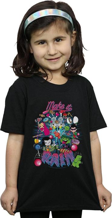 Actual product image Girls Teen Titans Go Make It Rain Cotton T-Shirt (152, 158)