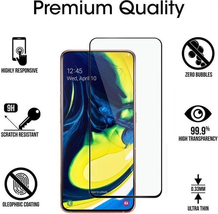 Actual product image Screenguard Samsung Galaxy A80 Full Screen Protective Glass Film 2.5D 9H (1 Piece, Samsung Galaxy A80)