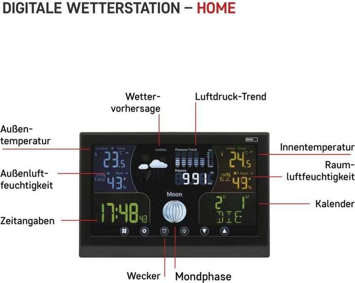 Immagine prodotto Emos Stazione meteo wireless E6018