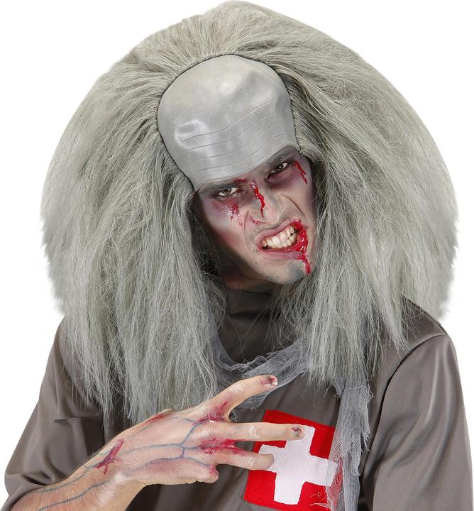 Actual product image Widmann Zombie Wig Half Bald Hair
