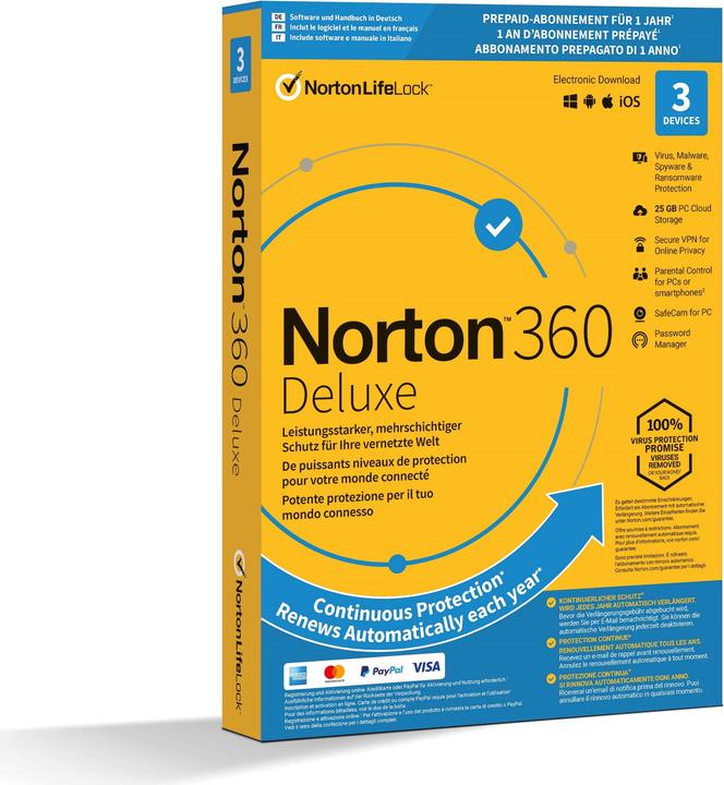 Norton 360 Deluxe (3 User, 12 months)