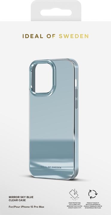 Actual product image iDeal Of Sweden iPhone 15 Pro Max Clear Case, Mirror Sky Blue (Apple iPhone 15 Pro Max)