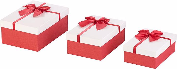 Immagine prodotto Your Design Set di 6 eleganti scatole regalo con fiocco rosso (Scatola da regalo, 6 x)