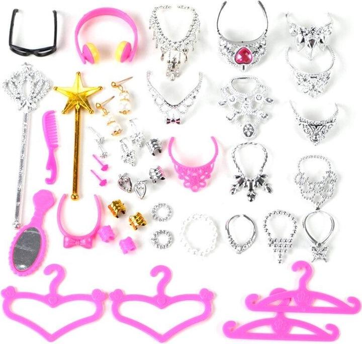 Actual product image Hermex Jewelry set suitable for Barbie doll 38 pieces princesses accessories