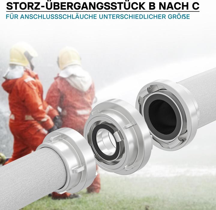 Produktbild Wiltec Übergangsstück Storz Kupplung B 75 auf C 52 Aluminium Feuerwehrschlauch
