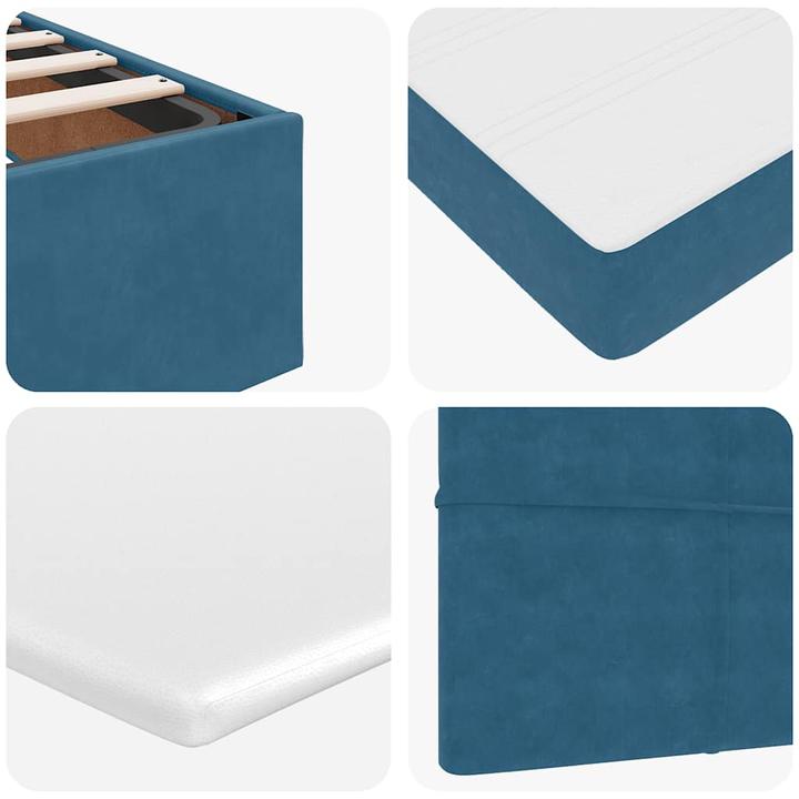 Image du produit VidaXL Lit ottoman avec matelas bleu foncé 120x200 cm velours (120 x 200 cm)
