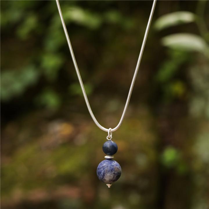 Actual product image Andreani Necklace with stone pendant made from genuine sodalite (Genuine sodalite)