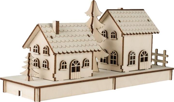Produktbild Rayher Holzbausatz "2 Lichterhäuser", 52-tlg., Sperrholz