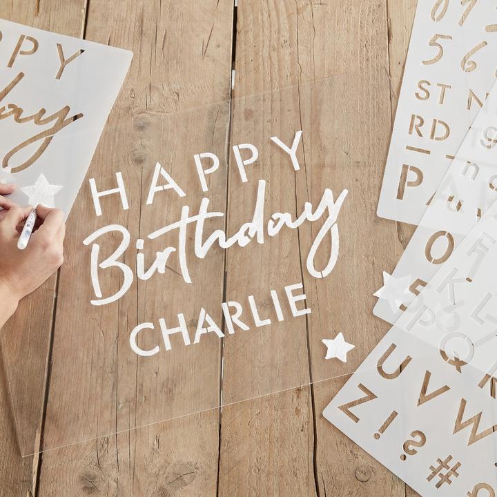 Actual product image Ginger Ray Stencils letters and numbers